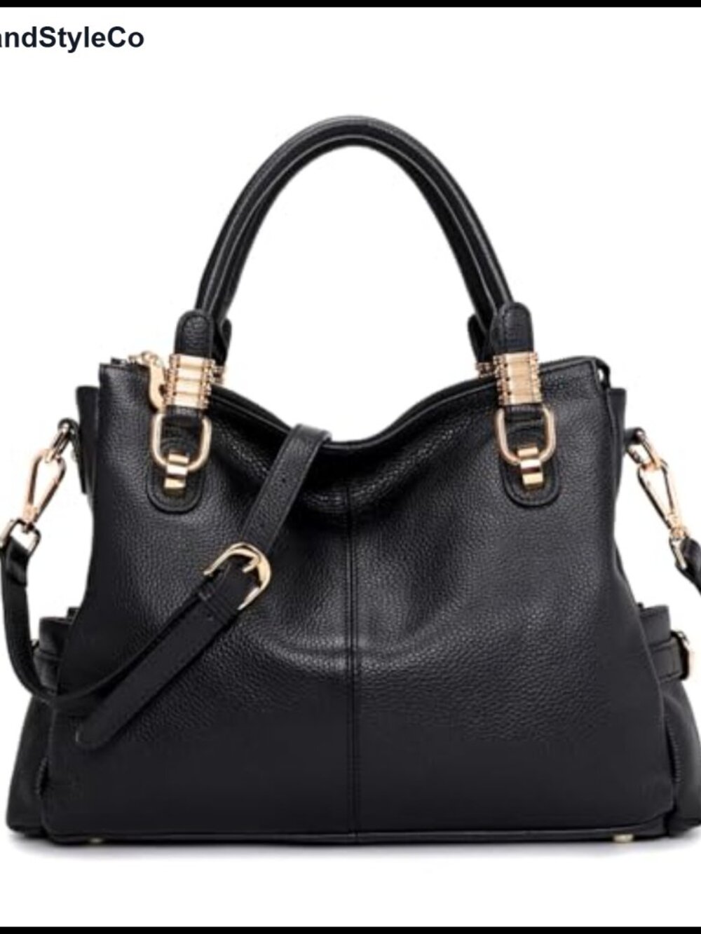 Kattee Top Grain Pebbled Cowhide Leather Satchel Tote Shoulder Bag